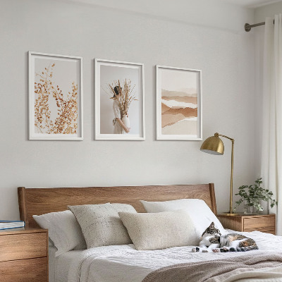 Tavelset ovanför soffa Rustika boho blommotiv
