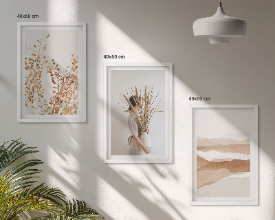 Tavelset ovanför soffa Rustika boho blommotiv
