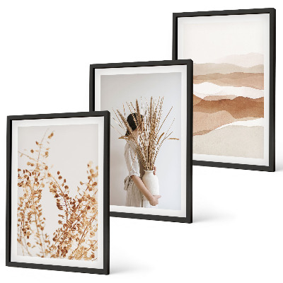 Tavelset ovanför soffa Rustika boho blommotiv