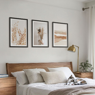 Tavelset ovanför soffa Rustika boho blommotiv