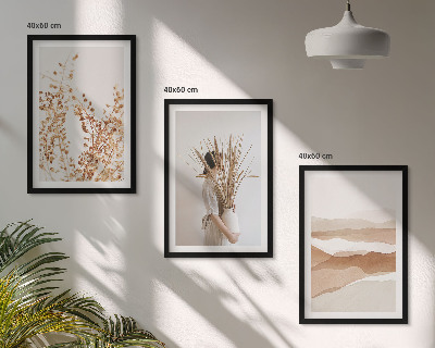 Tavelset ovanför soffa Rustika boho blommotiv