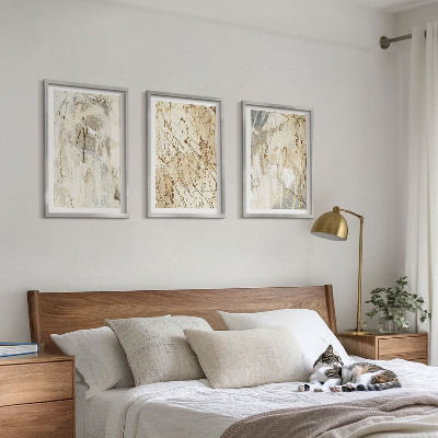 Tavelpaket med ramar Abstrakta mönster beige och grå