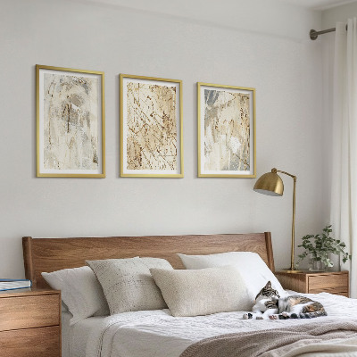 Tavelpaket med ramar Abstrakta mönster beige och grå