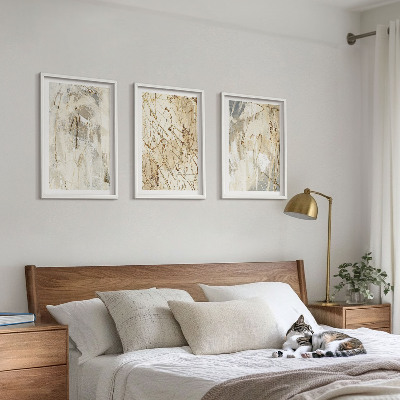 Tavelpaket med ramar Abstrakta mönster beige och grå