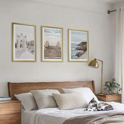 Tavelset ovanför soffa Havsarkitektur Santorini