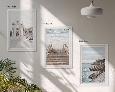Tavelset ovanför soffa Havsarkitektur Santorini