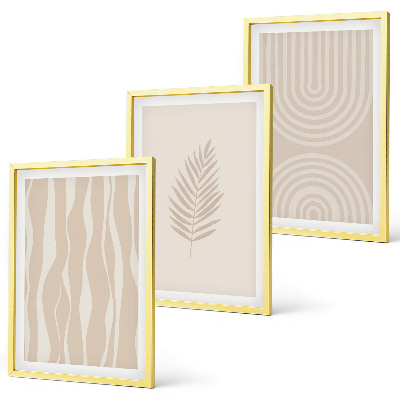 Tavelpaket med ramar Beige växtmönster