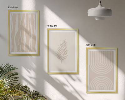 Tavelpaket med ramar Beige växtmönster