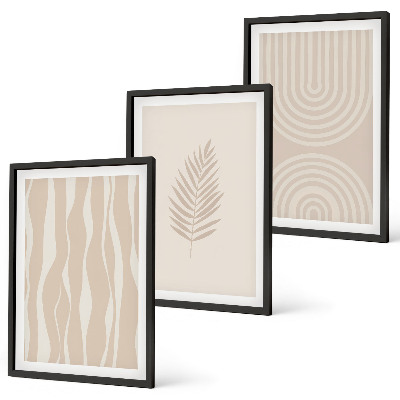 Tavelpaket med ramar Beige växtmönster