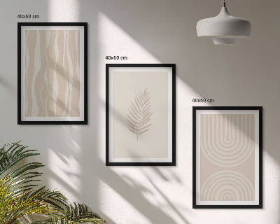 Tavelpaket med ramar Beige växtmönster