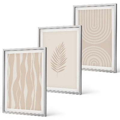 Tavelpaket med ramar Beige växtmönster