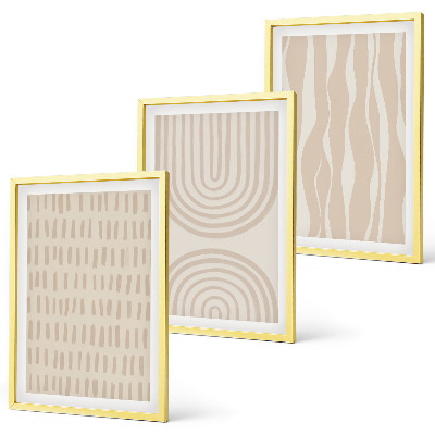 Tavelpaket med ramar Abstrakta beige mönster