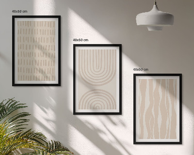 Tavelpaket med ramar Abstrakta beige mönster