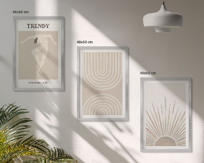Tavelset ovanför soffa Pastellfärgade boho abstrakta posters