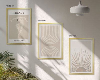 Tavelset ovanför soffa Pastellfärgade boho abstrakta posters