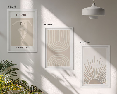 Tavelset ovanför soffa Pastellfärgade boho abstrakta posters