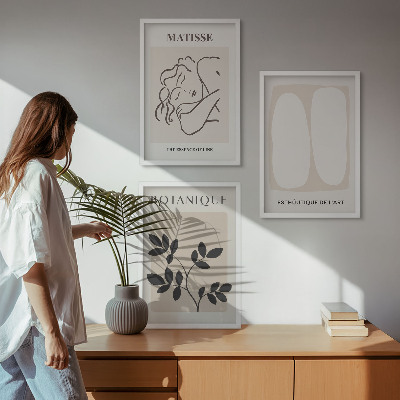 Tavelpaket med ramar Matisses eleganta växtmålningar