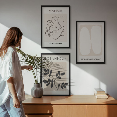 Tavelpaket med ramar Matisses eleganta växtmålningar