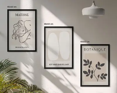 Matisses eleganta växtmålningar tavelset med ramar