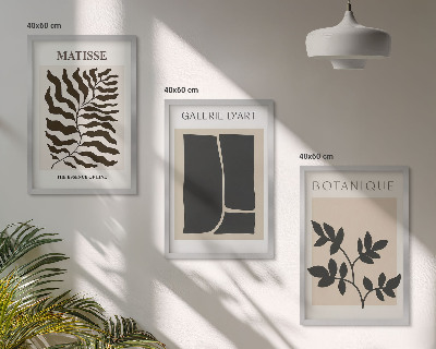 Set om 3 tavlor Minimalistiska växtposters
