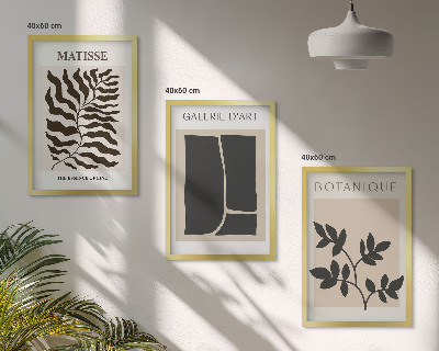 Set om 3 tavlor Minimalistiska växtposters
