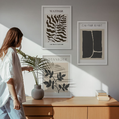 Set om 3 tavlor Minimalistiska växtposters