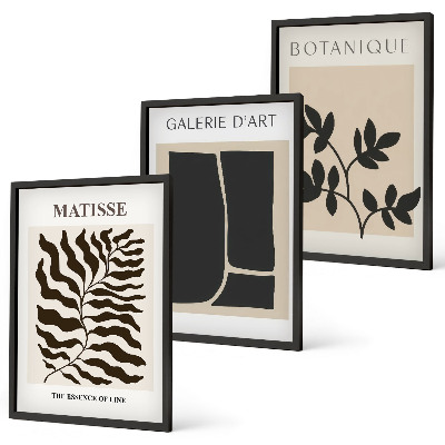 Set om 3 tavlor Minimalistiska växtposters