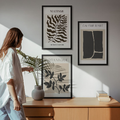 Set om 3 tavlor Minimalistiska växtposters
