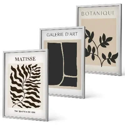 Minimalistiska växtposters set om 3 tavlor