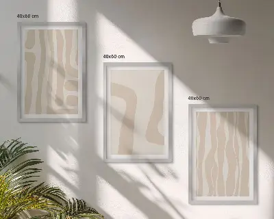 Abstrakta boho-mönster tavelset för väggen ovanför soffan