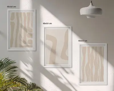 Abstrakta boho-mönster tavelset för väggen ovanför soffan