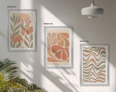 Tavelpaket med ramar Pastell abstrakta blommor
