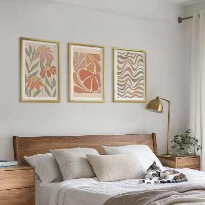 Tavelpaket med ramar Pastell abstrakta blommor