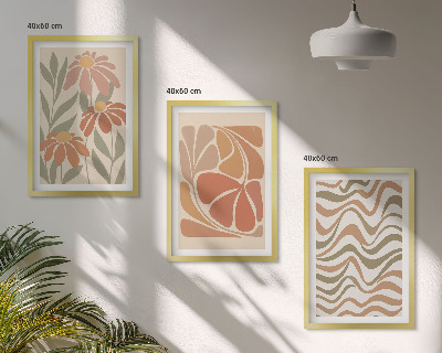Tavelpaket med ramar Pastell abstrakta blommor