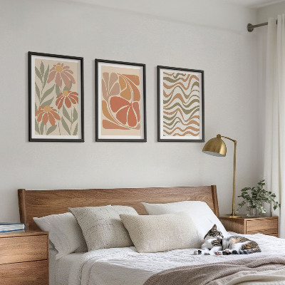Tavelpaket med ramar Pastell abstrakta blommor