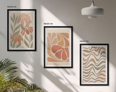 Tavelpaket med ramar Pastell abstrakta blommor