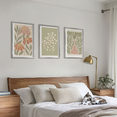 Tavelset ovanför soffa Blommiga boho-mönster