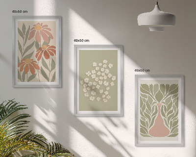 Tavelset ovanför soffa Blommiga boho-mönster
