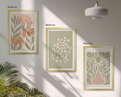 Tavelset ovanför soffa Blommiga boho-mönster