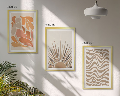 Tavelpaket med ramar Sol boho pastellformer