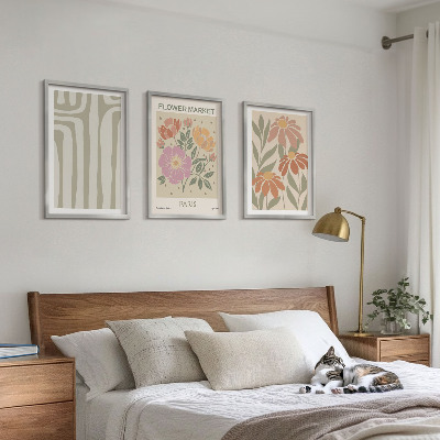 Set om 3 tavlor Botaniska motiv Paris minimalism
