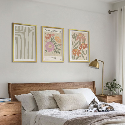 Set om 3 tavlor Botaniska motiv Paris minimalism