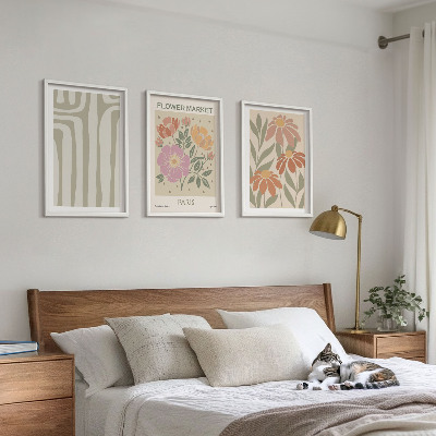 Set om 3 tavlor Botaniska motiv Paris minimalism