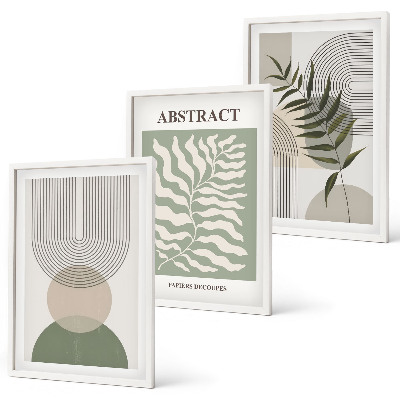 Tavelset ovanför soffa Botaniska boho-abstraktioner