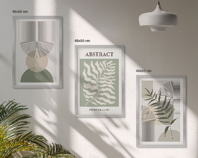 Tavelset ovanför soffa Botaniska boho-abstraktioner