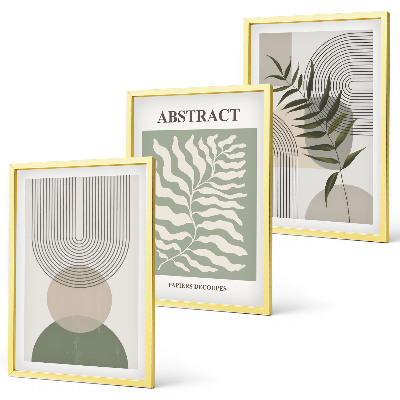 Tavelset ovanför soffa Botaniska boho-abstraktioner