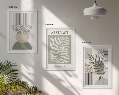 Tavelset ovanför soffa Botaniska boho-abstraktioner