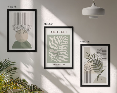 Tavelset ovanför soffa Botaniska boho-abstraktioner