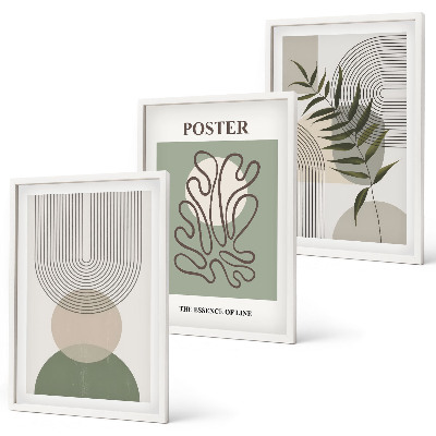 Tavelpaket med ramar Geometriska botaniska mönster