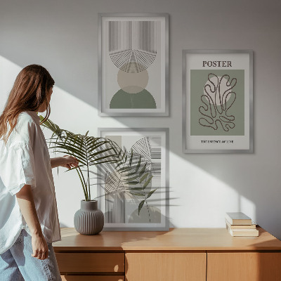 Tavelpaket med ramar Geometriska botaniska mönster
